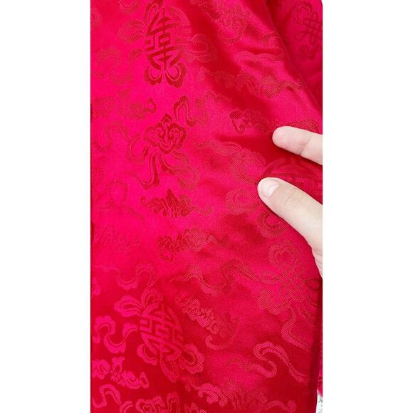 Chico's Design Vintage Chinese Japanese Harajuku Red Brocade Silk Jacket - Picture 6 of 14